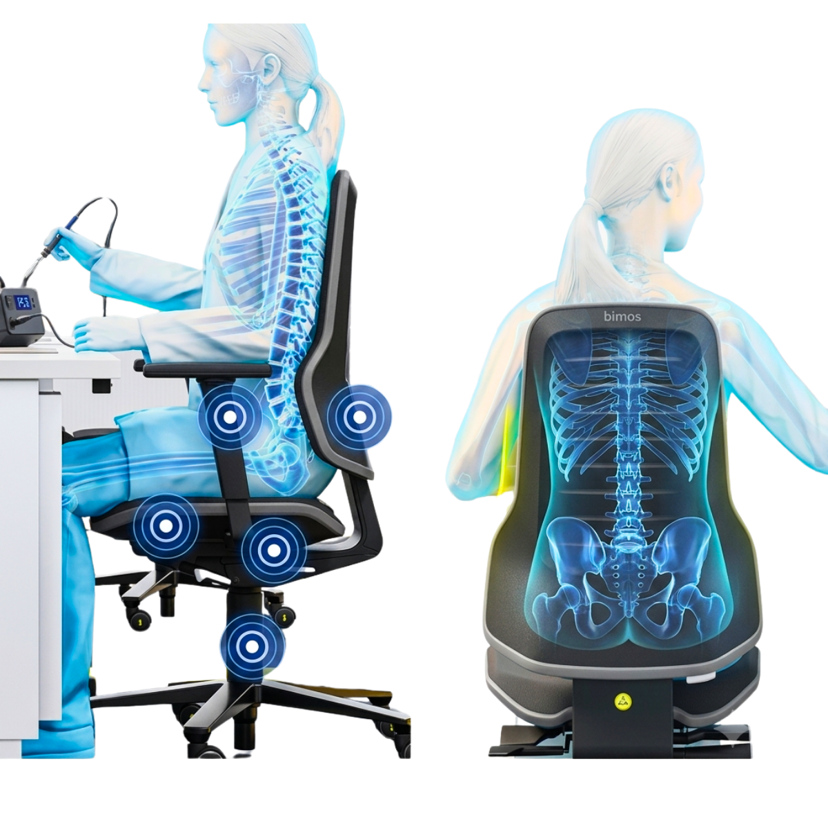 chaise ESD ergonomique